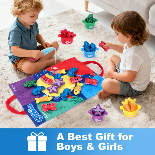 Plush Baby Fishing Toy Set – Montessori Learning Game for Toddlers