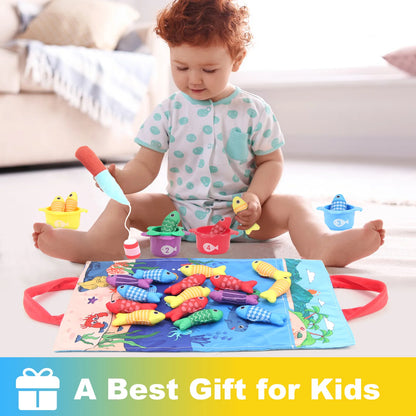 Plush Baby Fishing Toy Set – Montessori Learning Game for Toddlers